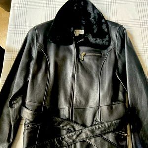 Worn once!!! Looks amazing ! Leather jacket so cute !!! Don’t miss